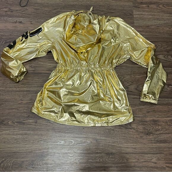 Fila Anorak Metallic Women’s Windbreaker Jacket Gold With Black Letters Size XL - Picture 14 of 14